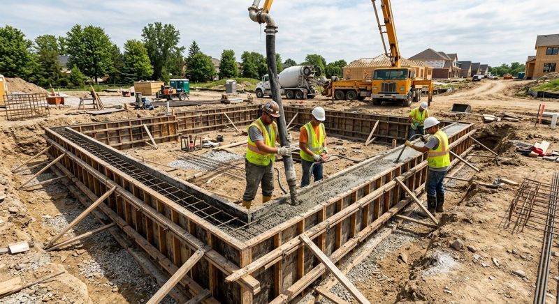 Foundation Pouring in Monroe, MI