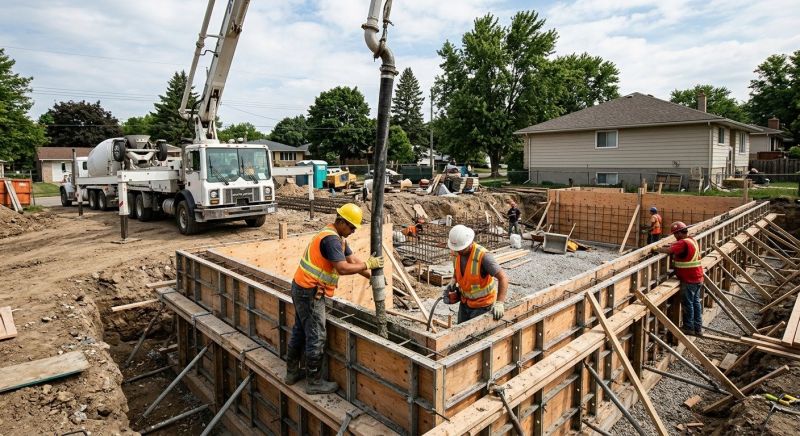 Foundation Wall Pouring in Lambertville, MI